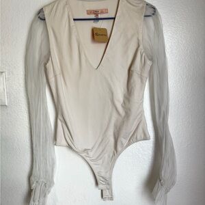 Cream Long Sleeve Bodysuit